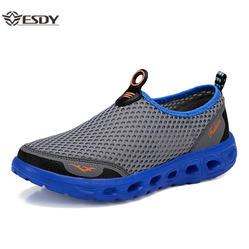 Summer Shoes Men Couple Casual Shoes Fashion Lightweight Breathable Walking Sneakers Slip-on Mens Mesh Flats Shoes Plus Size 48