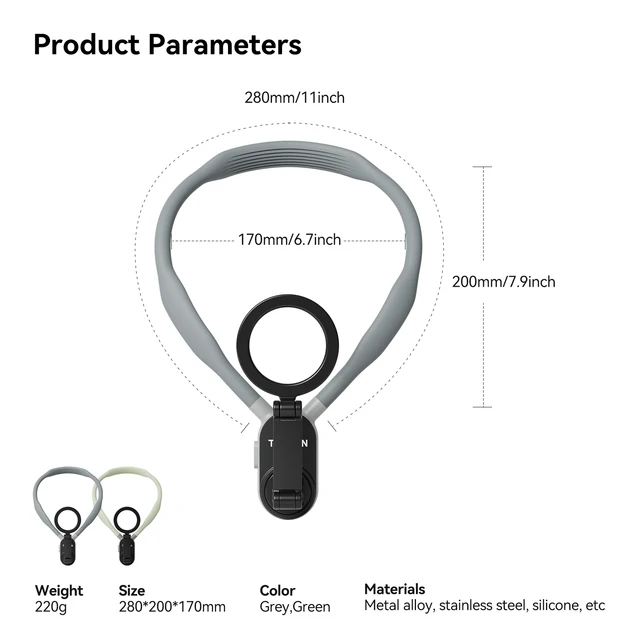 TELESIN – support de cou magnétique en Silicone, maintien à dégagement rapide pour Iphone 15 14 13 12 11 10 SAMSUNG HUAWEI XIAOMI, accessoires de téléphone 6