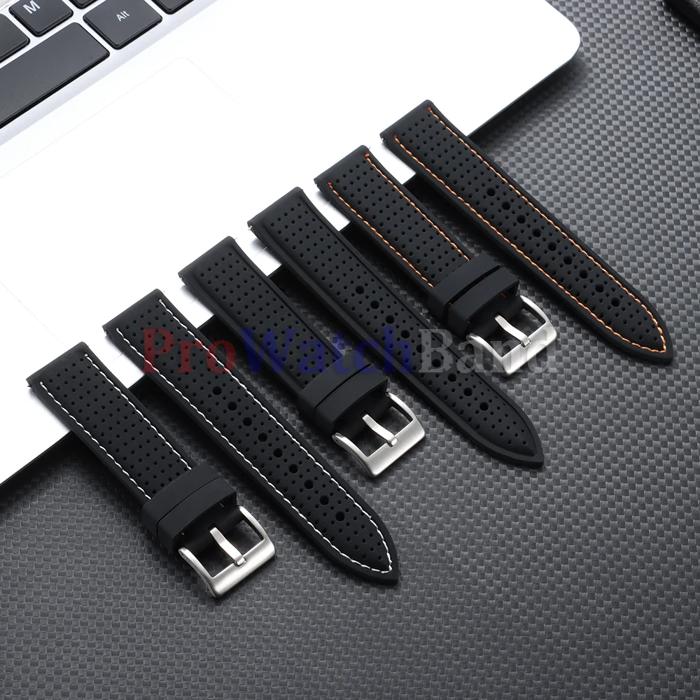 Deluxe Waterproof Silicone Watch Strap – Breathable Soft Rubber Replacement Band