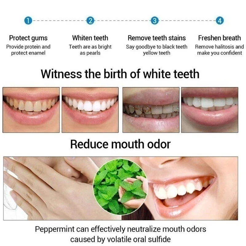 120ml Teeth Whitening Powder Remove Plaque Stains Toothpaste Fresh Breath Oral Hygiene Dentally Tools Teeth Care