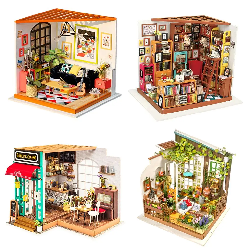 Diy Miniature Dollhouse Kits Small House Kit With Furniture Diorama Gifts For Adults / Parents