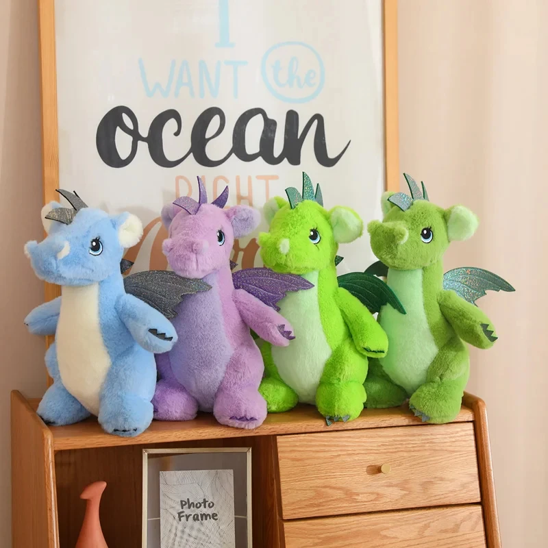 22/32cm Kawaii Colorful Llittle Dino Plushie Doll Cartoon Stuffed Animals Anime Dragon Soft Kids Toys for Girls Xmas Funny Gifts