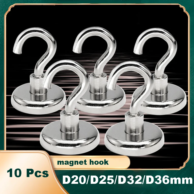 10 Pcs 강한 자석 걸이 황금 걸이 직경 20mm 25mm 36mm 40mm 42mm 48mm 네오디뮴 자석 걸이 가정 부엌 ...