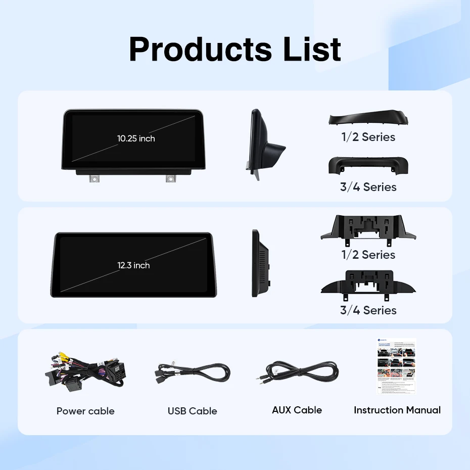 Radio para coche AINAVI para BMW Serie 3 F30 Android Auto F31 F34 F35 Carplay inalámbrico Serie 4 F32 F33 F36 Multimedia para coche F20 F21 F22 F23 Serie 1 Serie 2 Pantalla táctil IPS ultraancha Full HD 2400*900 8
