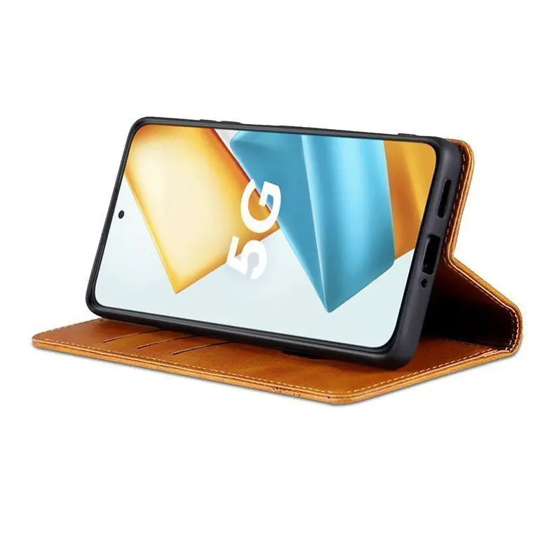 Vintage Minimalist Leather Flip Case - Skin-friendly Anti-drop Back Cover