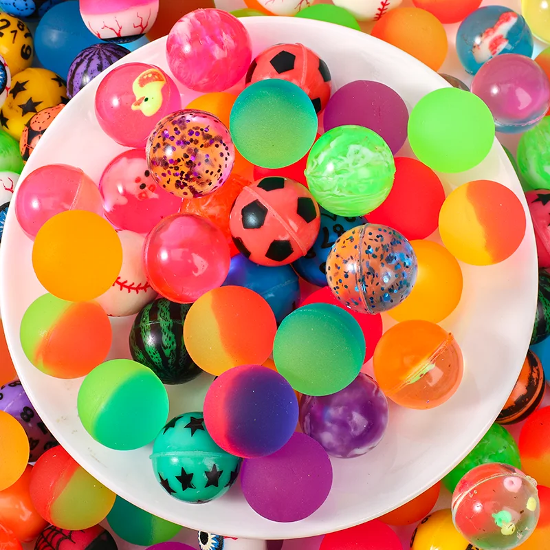 24/30/42/55mm Bicolor Elastic Ball Toy Children Colored Boy Bouncing Ball Rubber Kids Sport Games Elastic Jumping Balls 5