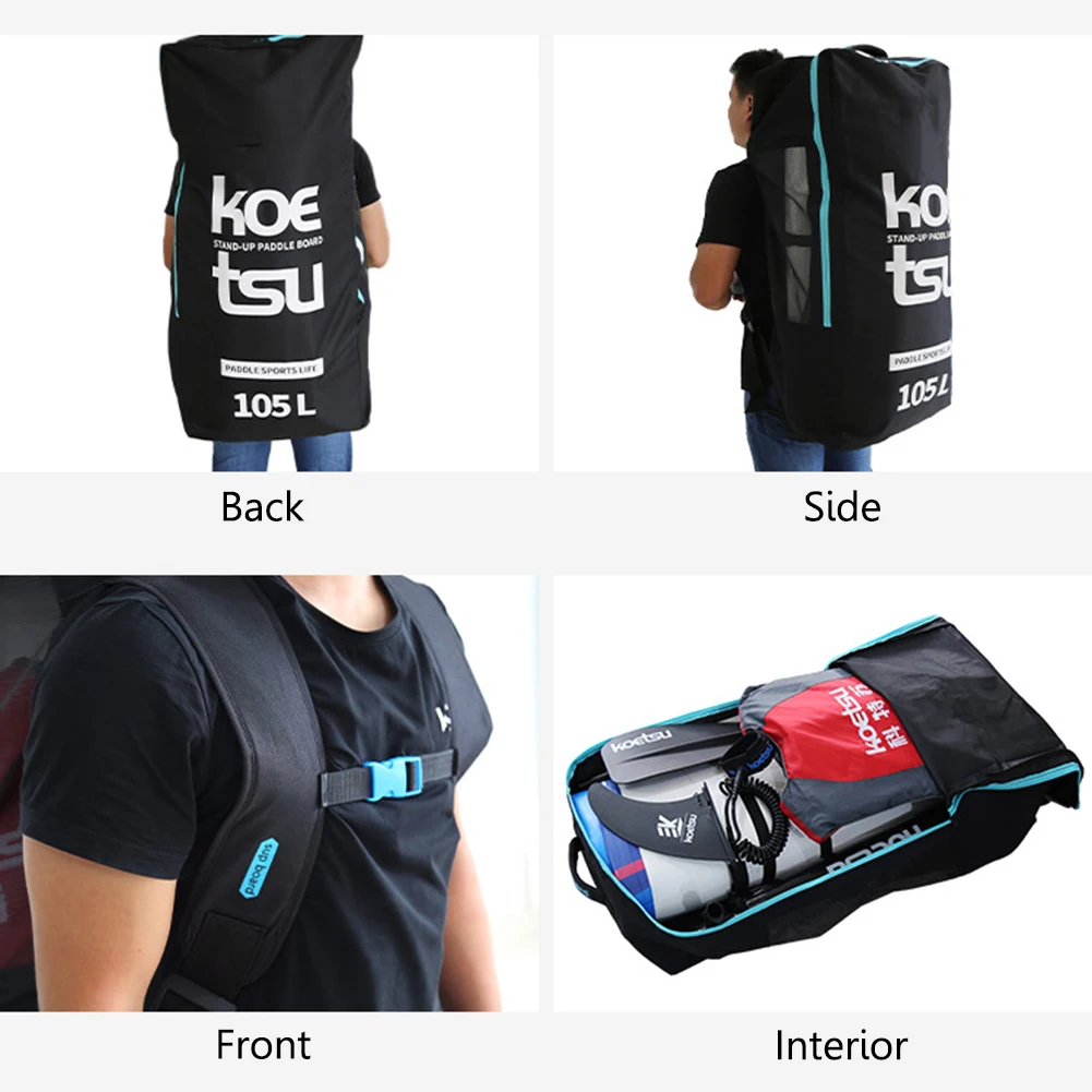 80L/105L Inflatable Stand Up Paddle Board Bag Oxford Portable Standup Paddleboard Cover Case Large Capacity for Outdoor Surfing