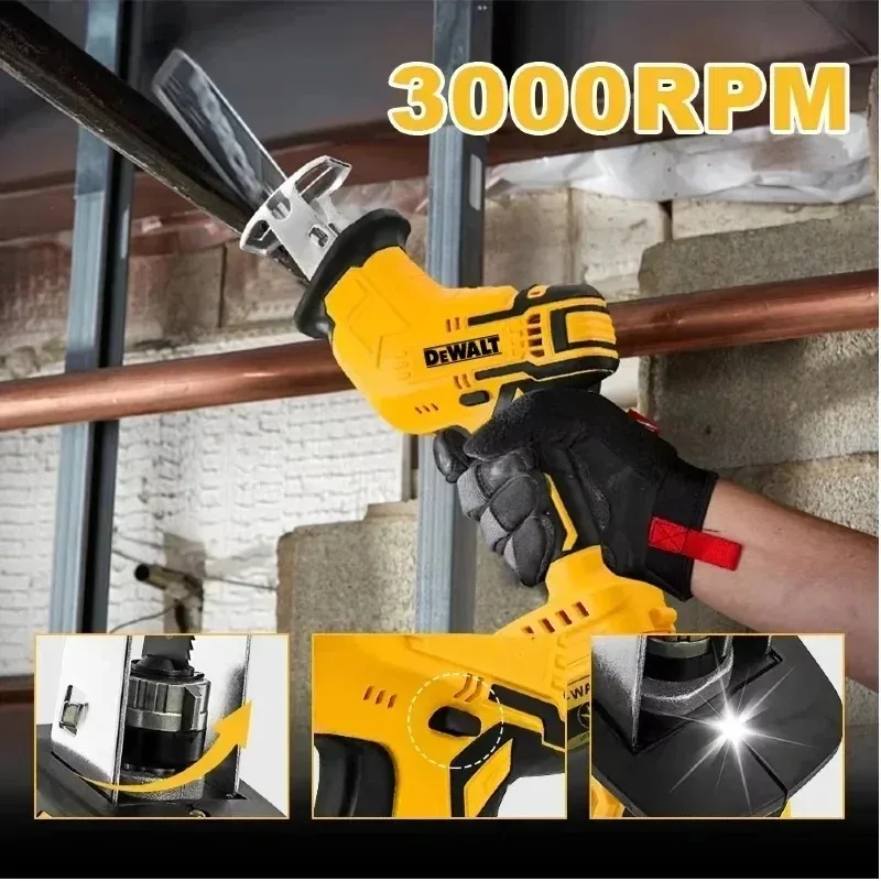 Dewalt 2800RPM 브러시리스 왕복톱 무선 전기톱 다기능 금속 목재 파이프 절단 톱 전동 공구