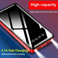 100000mAh Portable Charger Mobile Power Bank Ultra-thin Large Capacity Battery Digital Display Mirror For iphone Samsung Xiaomi 2