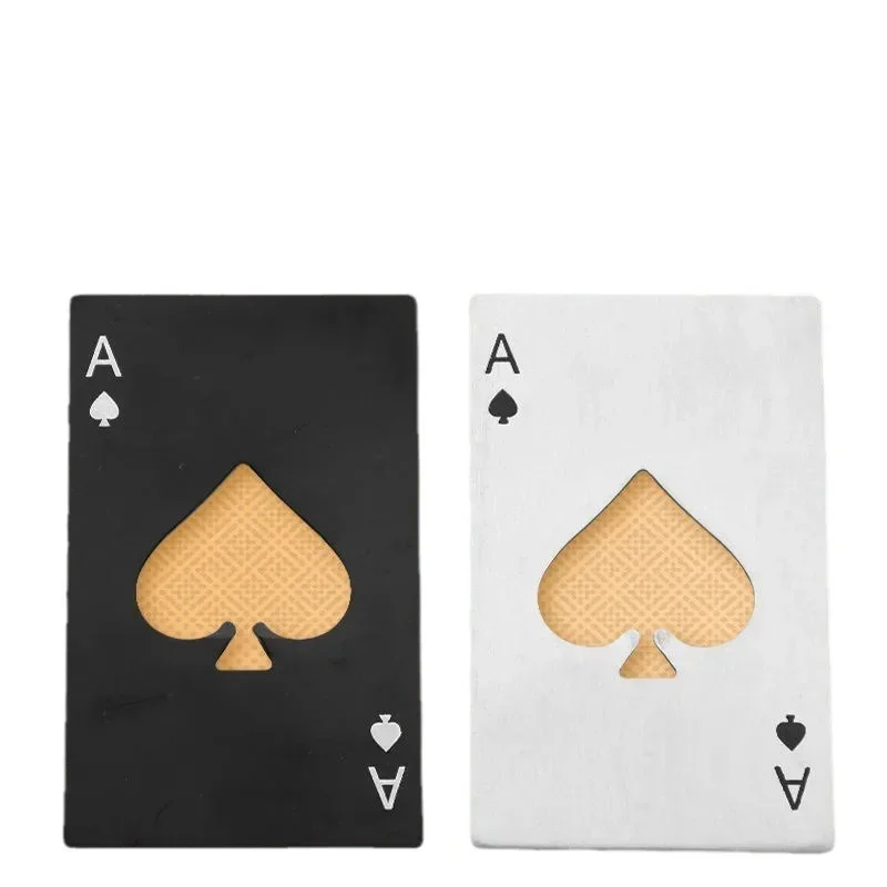 Creative Poker Card Bottle Opener Multi Gadget Stainless Steel Ace Of Spades Edc Pocket Beer Opener Tool Party Supplies 20PCS