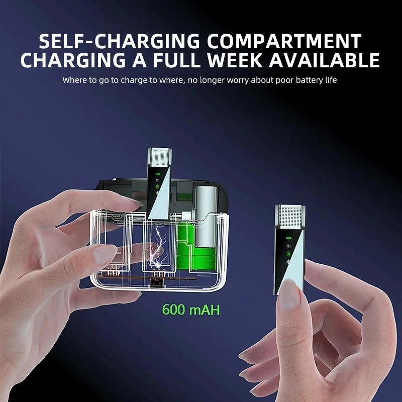 S16 Wireless Lavalier Microphone Intelligent Noise Reduction Live Interview Audio Video Recording Mic With Display Charging Box