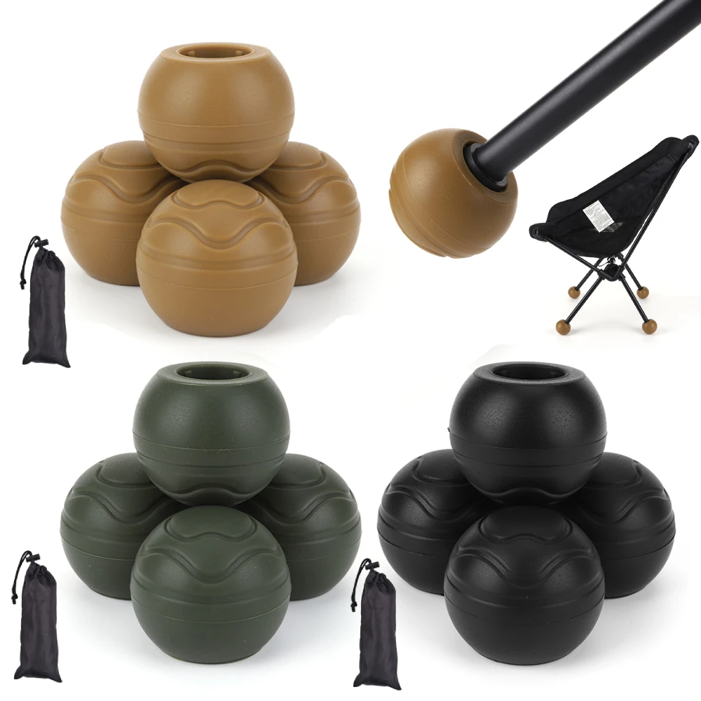 4 pieds anti-dérapants pour chaise de camping Helinox protège-pieds stabilisateurs caoutchouc