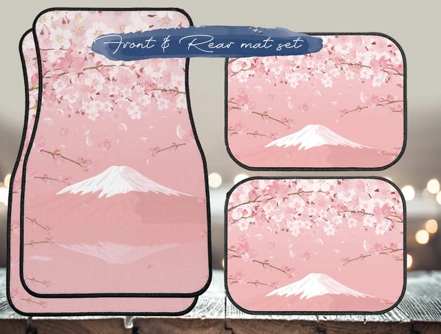 Japanese Mount Fuji Cherry Blossom Car Floor Mats, Cute Pink Japanese  Sakura Anime Interior Decor Car Accessories Women Car Mat - AliExpress