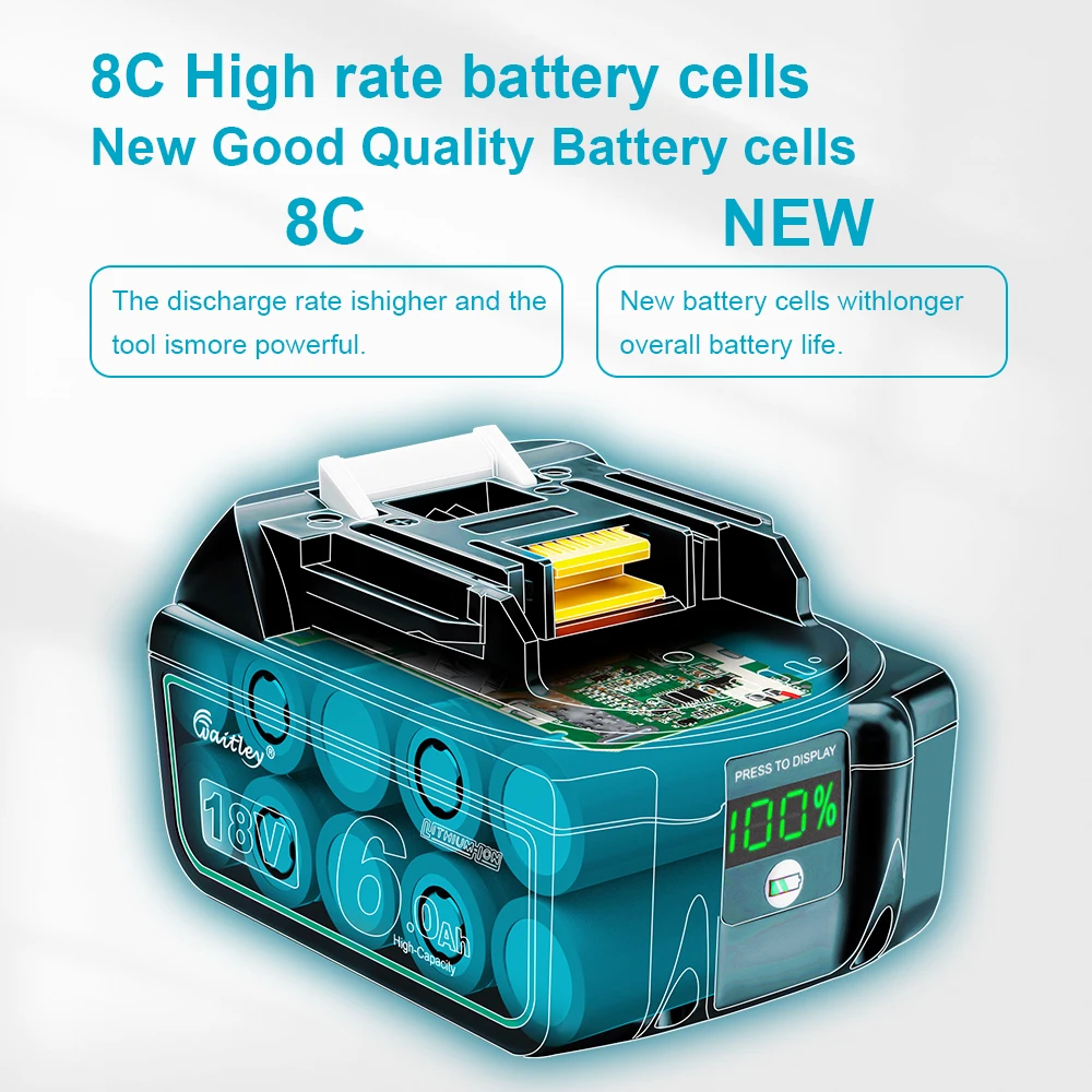 Waitley 18V Rechargeable Li-ion battery For Makita power