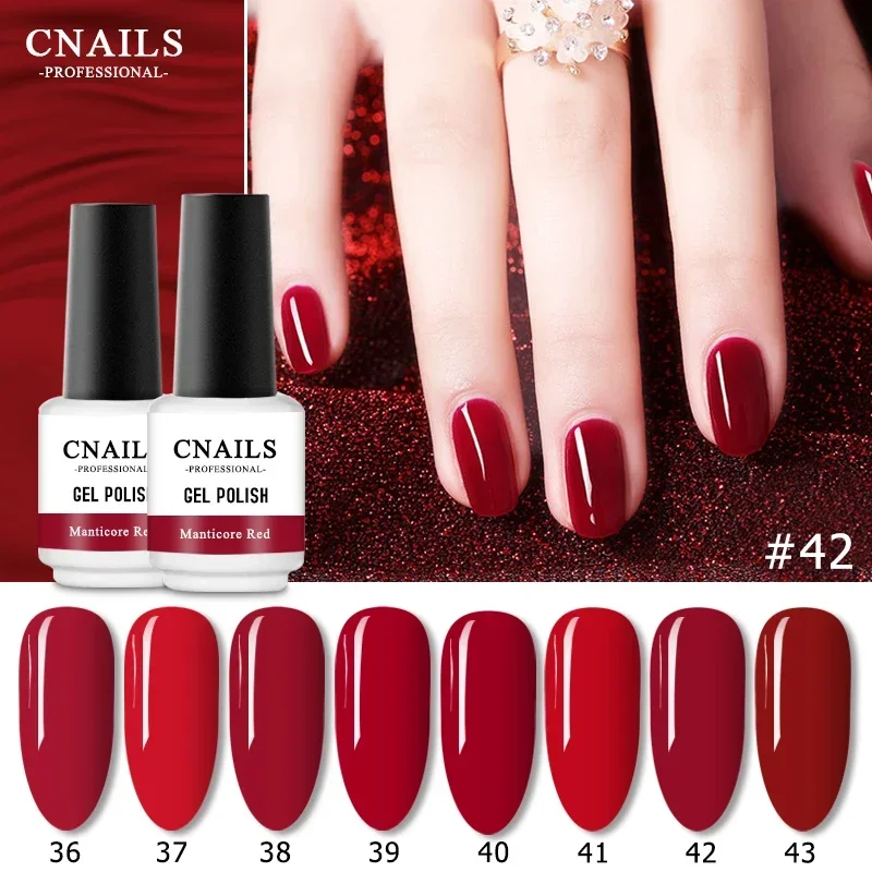 

CNails Hot Nail Gel Polish Red Series 8ML Nail Art Varnish Soak Off Milky Top Coat Semi Permanent UV LED Nail Gel Jelly Polish