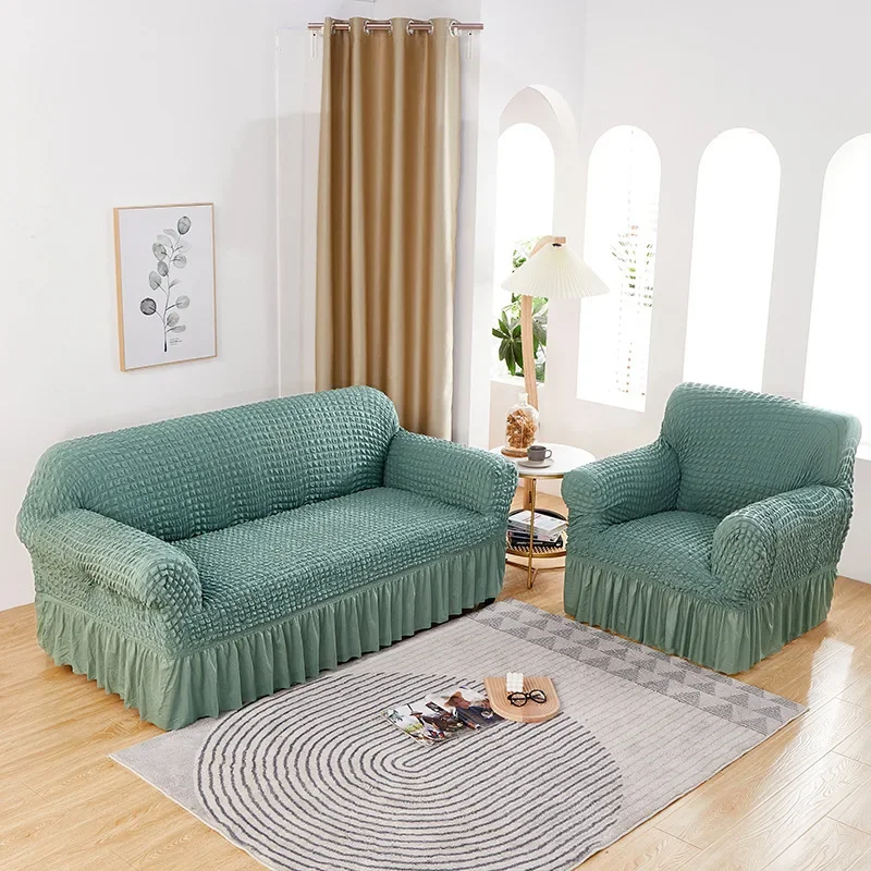 Seersucker Sofa Cover Universal Sofa Dust Cover Elastic Thickening Sofa Slipcover 3