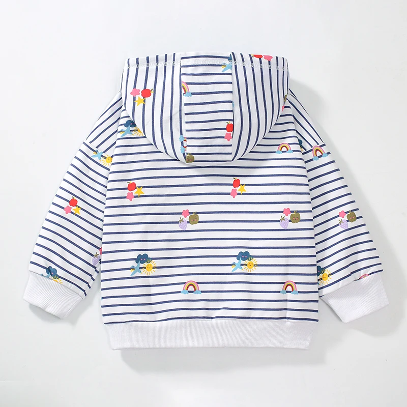 Baby Girls Hoodies for Kids Clothes Children's Clothing 2025 Autumn Spring New Infants Striped Sweatshirts Cotton