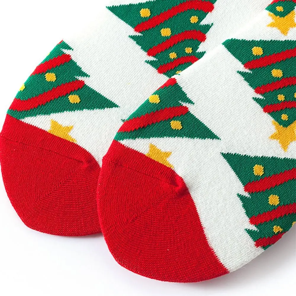 Harajuku Cotton Hosiery Snowflake Christmas Tree Fashion Design Korean Style Socks Mid-Tube Socks Christmas Socks Women Socks