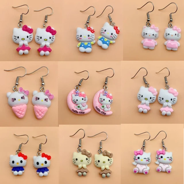 Christmas Cartoon Sanrio Characters Kuromi Hello Kitty Dangle Earrings  Acrylic Jewelry Versatile Accessories - AliExpress