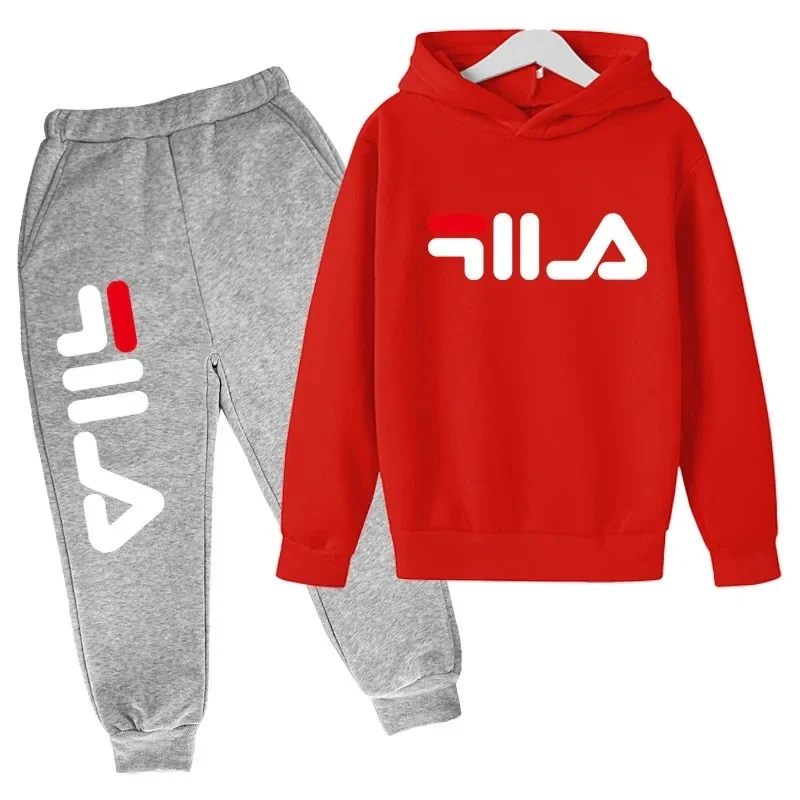 thumbnail image 1 of Conjuntos de ropa deportiva para niños de 3 a 14 años, con capucha y pantalones, 2 piezas, tendencia de otoño y primavera, 1 of 4
