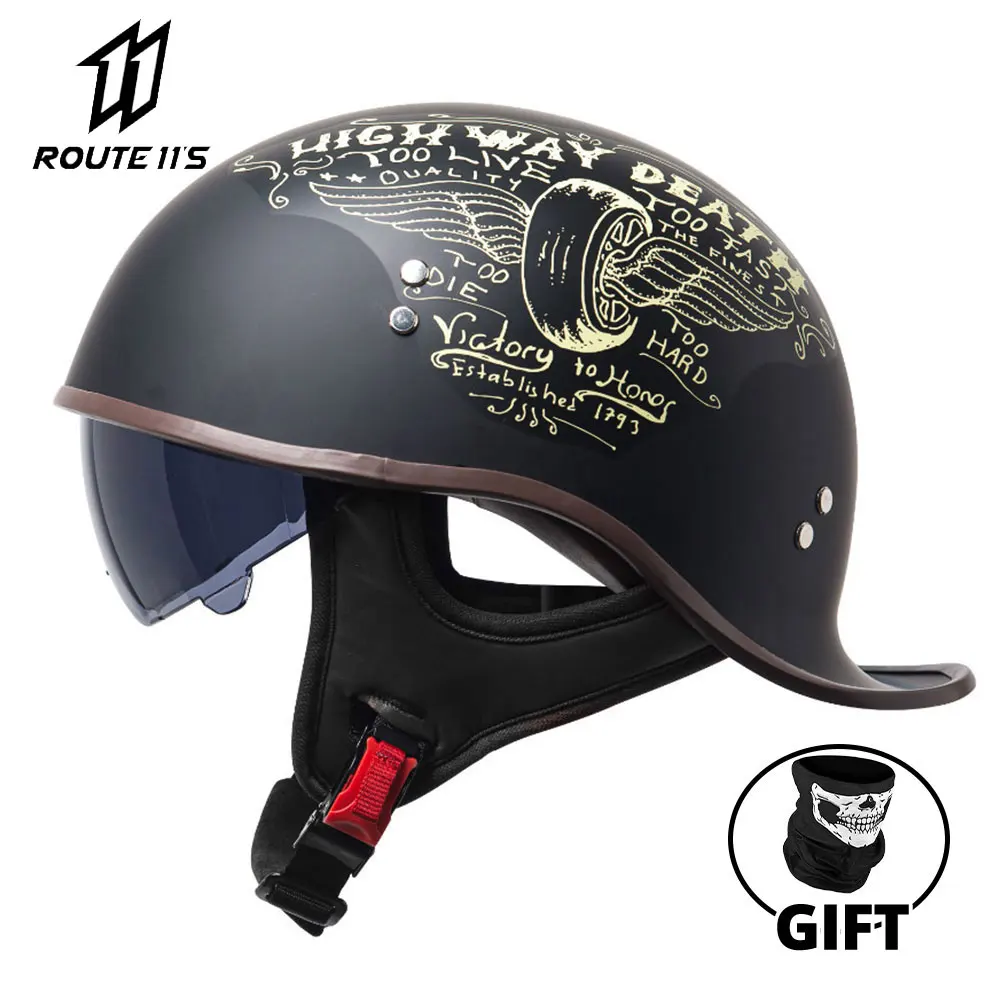 Certificazione Dot Casco Moto Retrò Casco Moto Casco Vintage Ciclismo Sicurezza Mezzo Casco Scooter Moto Quattro Stagioni