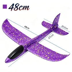 Foam Glider Airplane Toy with 2 Flight Modes - Durable EPP Foam Stunt Plane (48cm purple)