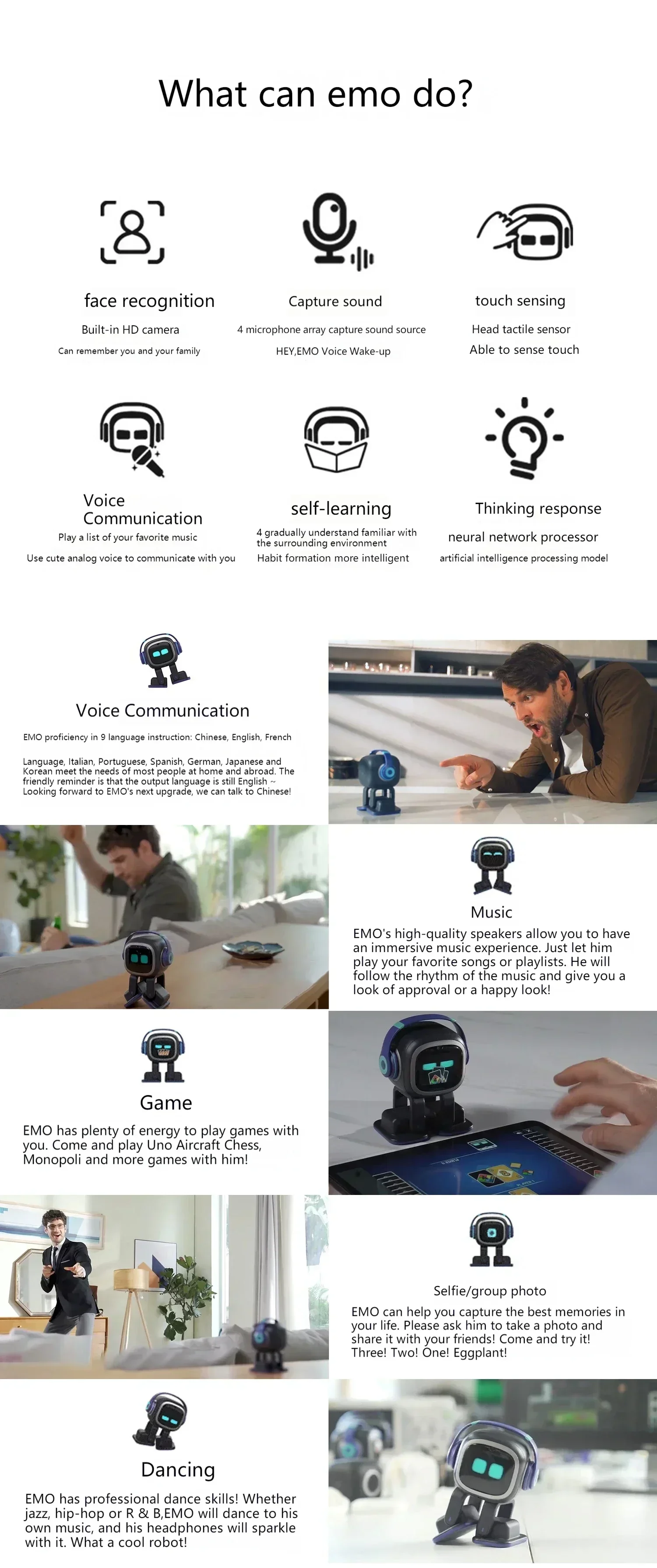 EMO AI Pet Robot Compagnon de bureau interactif et émotionnel AI | Diversi