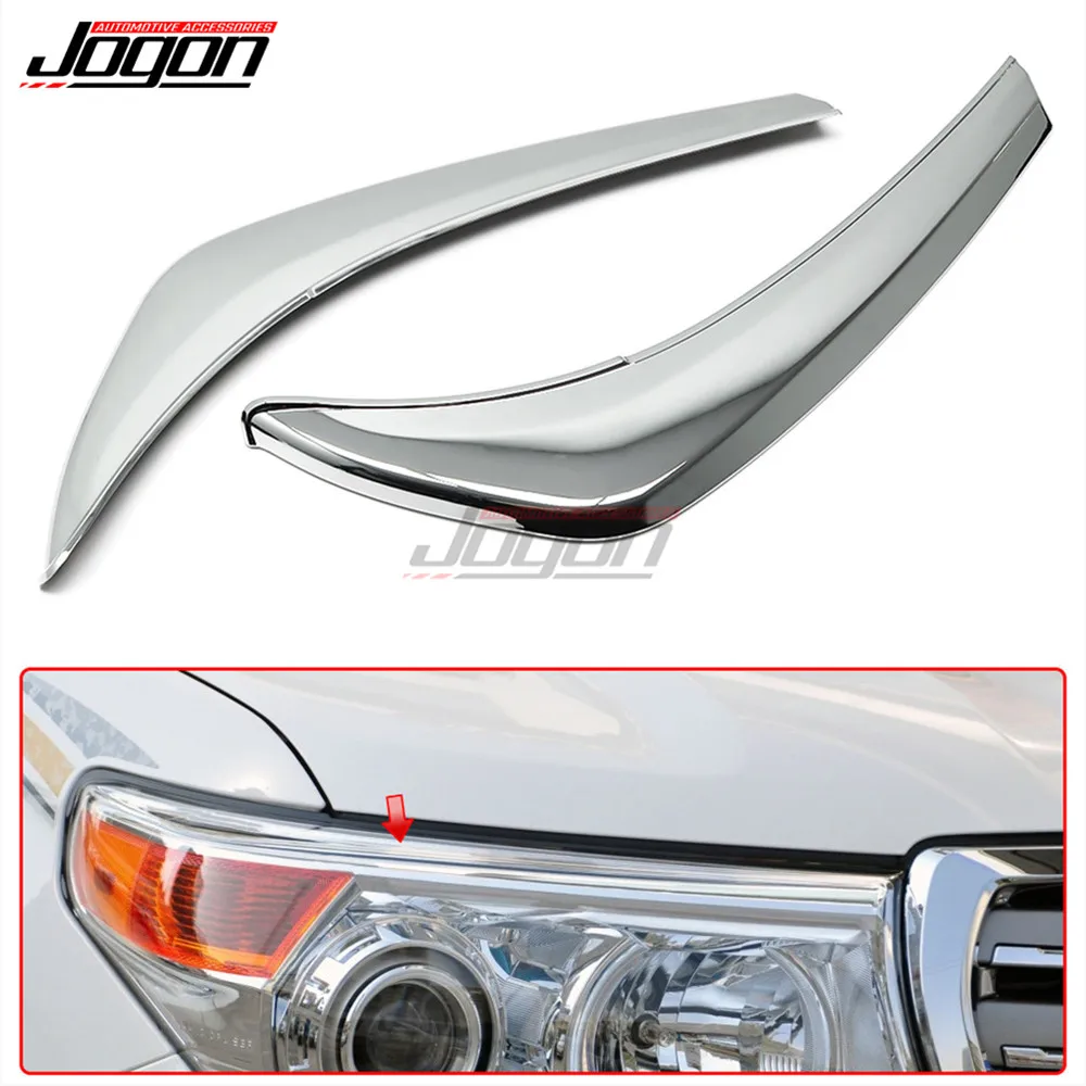 

Car Accessories Headlight Eyebrow Eyelid Cover Trim For Toyota Land Cruiser 200 LC200 2008-2015 ABS Chrome