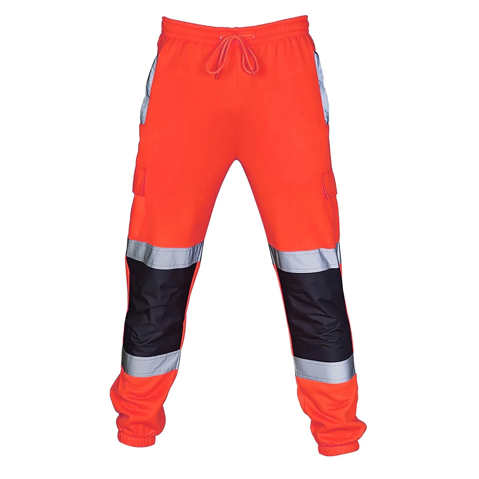 

Брюки мужские светоотражающие, тренировочные спортивные штаны со множеством карманов, высокопрочные Рабочие Комбинезоны для дороги, повседневные рабочие штаны
