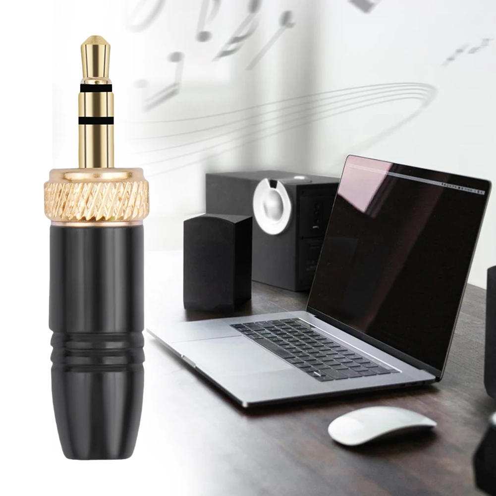 3.5mm Plugs with M6 Internal Thread Stereo Male Plug Headphone Audio Plug for Sony UWP-D21 UWP-D22 for Sennheiser Microphone