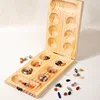 Wooden Mancala Board Game Teenager Portable Set Classic Strategy Board Game for Parents-Kids Interactiv Tabletop Game Chess Set 1