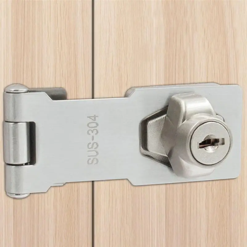 Stainless Steel Cabinet Lock Keyed Hasp Security for Desks Cupboards Tool Boxes Durable Anti Theft Protection