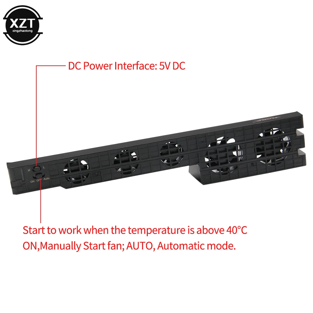 Gaming Cooling Fan PS4 Pro Temperature Control for PS4 Host Rear Game Console Computer Accessories