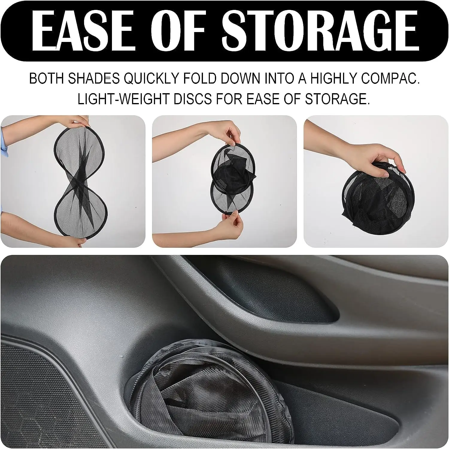Car Window Sunshade Cover Sun Shield UV Protection Auto Front Rear Folding Side Glass Mesh 4PCS