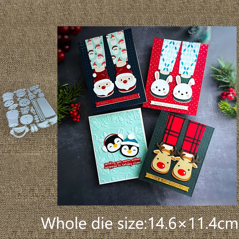 새로운 디자인 공예 금속 스텐실 금형 절단 다이 귀여운 아바타 슬리퍼 스크랩북 다이 컷 앨범 종이 카드 공예 엠보싱