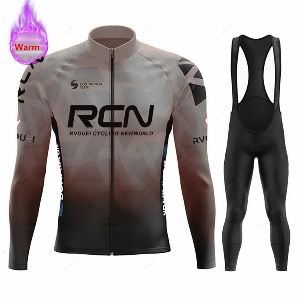 RVOUEI Thermal Fleece Cycling Clothing 2026 Team Winter, Men's Jersey Suit, Warm Bicycle Bike Clothes, MTB Maillot Ciclismo Hombre - Image 2