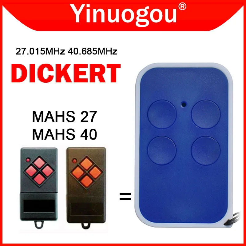   DICKERT-MAHS 27 mah 40 차고 문 원격 제어 27.015MHz 40.685MHz 고정 코드 게이트, 원격 제어 문 오프너 송신기 