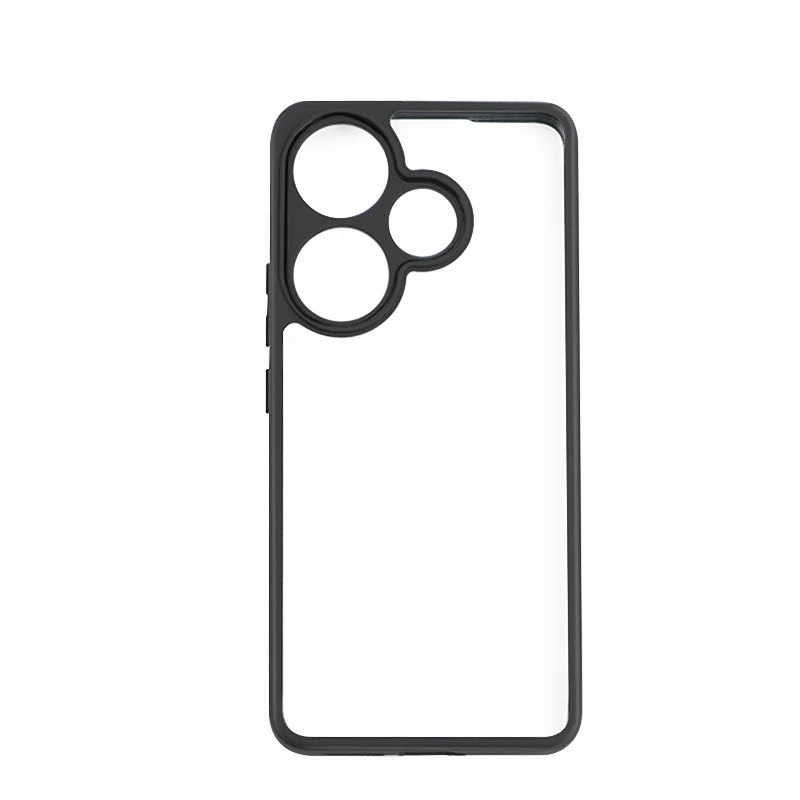 Sleek Black Edge Transparent Shockproof TPU Protective Phone Cover