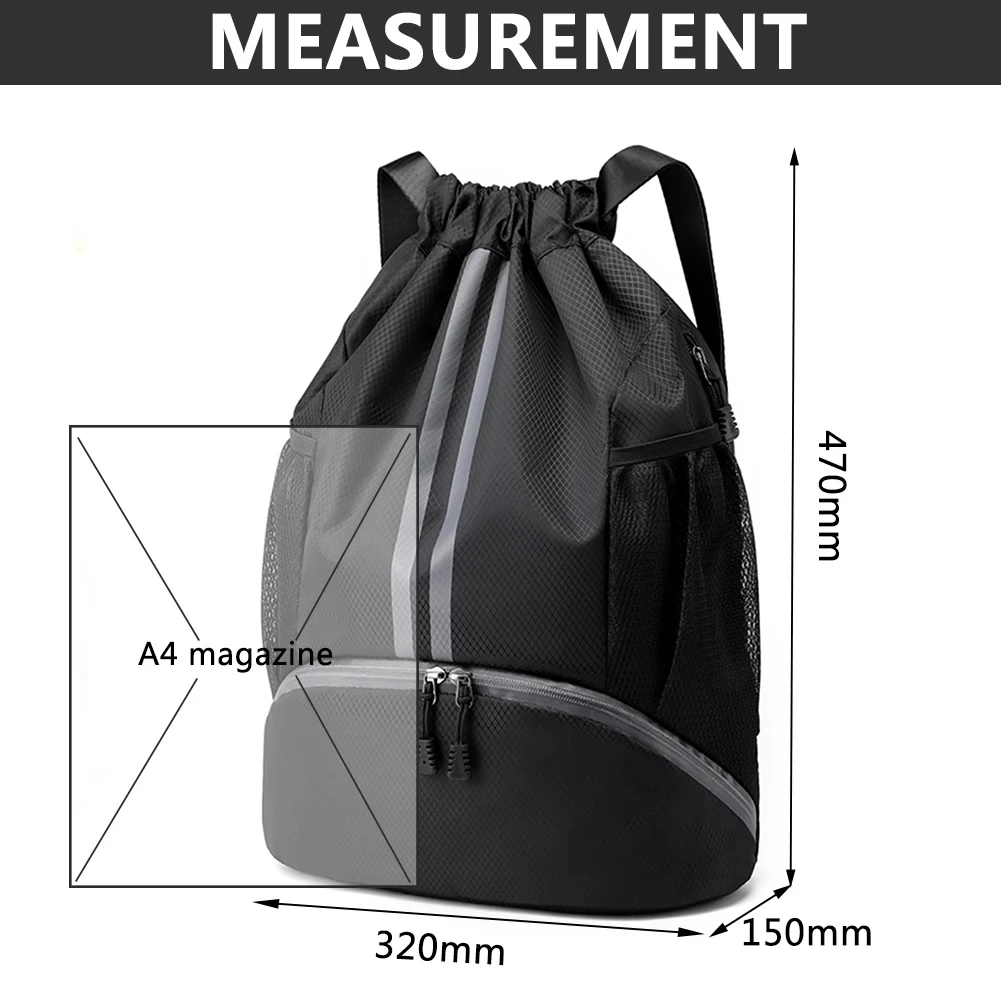 Waterproof Large Outdoor Unisex Drawstring Sports/Gym Bag Size Chart