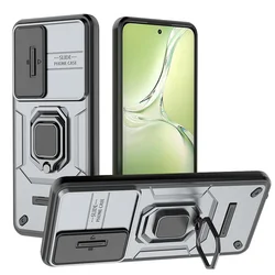 Enhanced Armor Shockproof Case with Magnetic Stand and Ring Holder - Protective Cover Coque s Capa for OPPO K12x 5G (GRAY)
