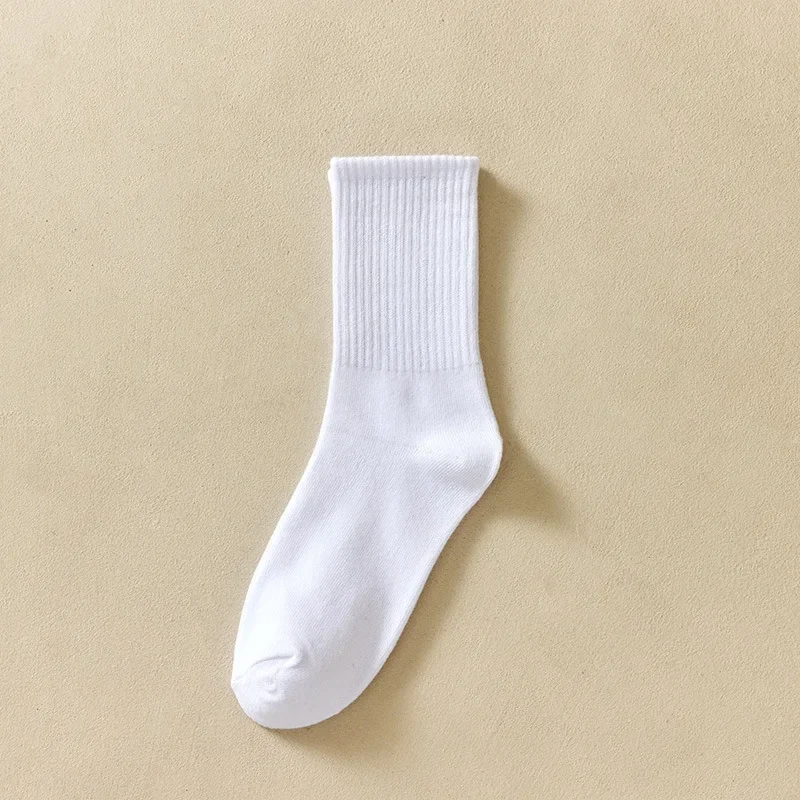 Patterned Socks Solid Striped Black White Socks for Woman Men Unisex Street Striped Mid Tube Socks Breathable Sports