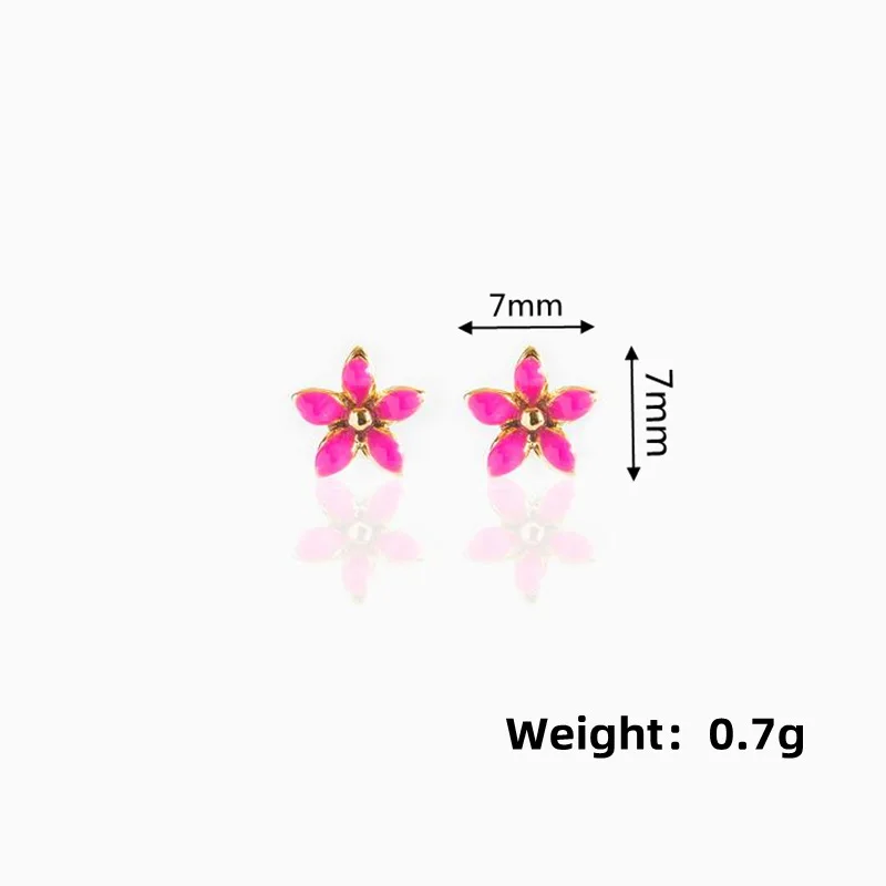 Boucles d'oreilles fleur coréenne pour femmes, bijoux piercing, long pompon, Helix Tragus, boucle d'oreille cartilage, zircon cubique contre-indiqué, 2 pièces