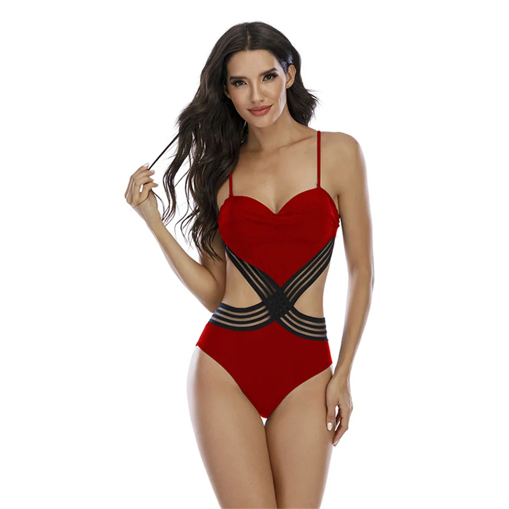 2024 new swimming hot one-piece swimsuit 5-color heart-shaped swimsuit sexy backless swimsuit women's bikini