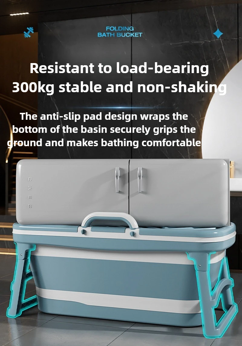 220V 1.25M Heated Constant Temperature Folding Bathtub Household Full Body Adult Bath Basin with Ozone Function SPA Bath
