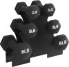 Dumbbell Set with Stand Coated Hand Weights Home Gym Equipment Black