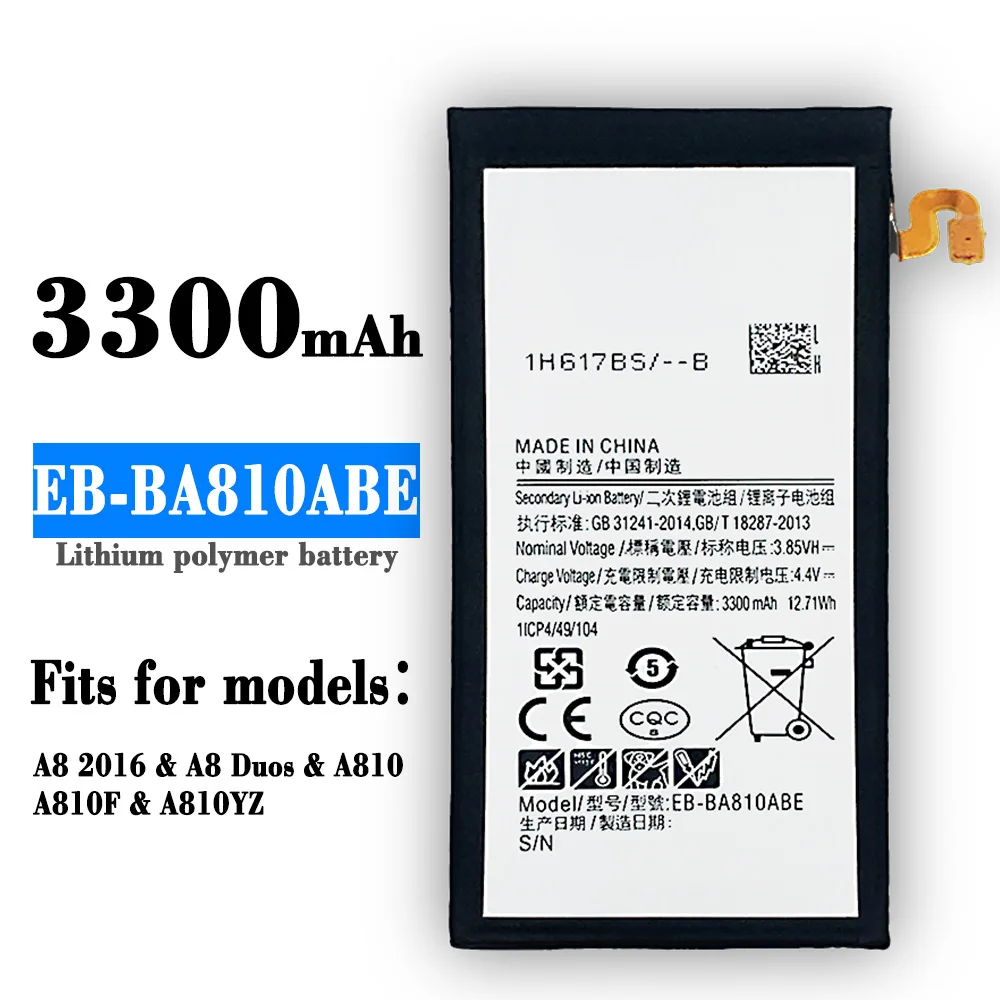 

EB-BA810ABE 3300mAh Battery For Samsung Galaxy A8(2016) SM-A8100 SM-A810F SM-A810YZ SM-A810S/DS Batteries+Tools