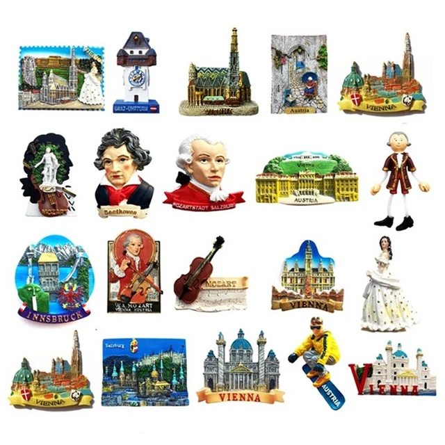 Europa Österreich Wien Mozart Kühlschrank Magnete touristische Souvenirs  Handwerk Kühlschrank Aufkleber Home Dekoration Hand Geschenke - AliExpress