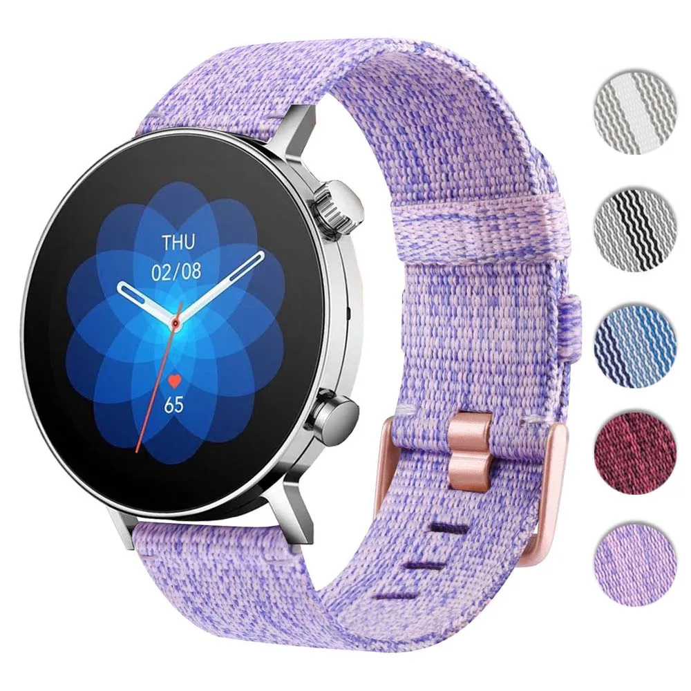 

Ремешок нейлоновый для Amazfit GTR 4/GTR 3/GTR 3 Pro/GTR 2/GTR 2e/GTR 47 мм, браслет для часов Amazfit Pace/Stratos 2 3 Correa