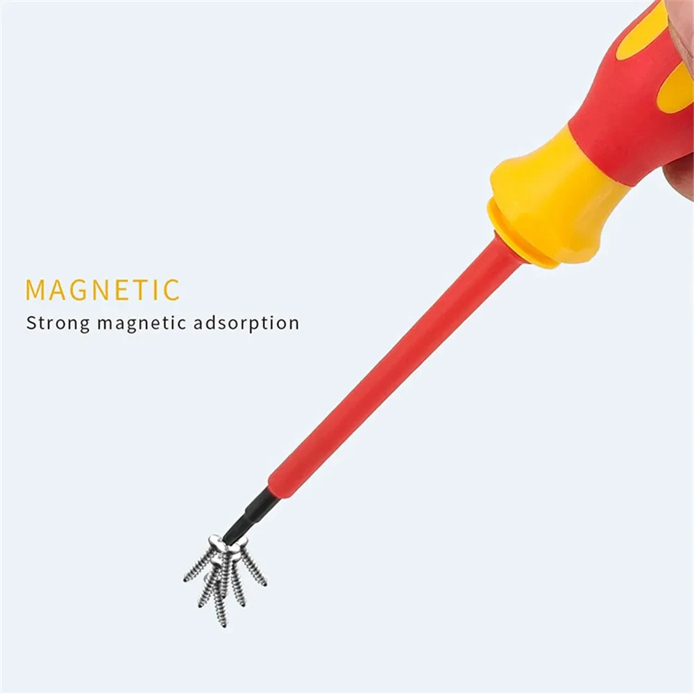 New hexagonal screwdriver Insulated electrician screwdriver high hardness set household magnetic cross word shaped plum blossom 4