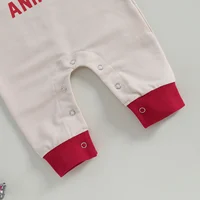 Citgeett Winter Christmas Infant Baby Boys Girls Romper Letter Print Long Sleeve Full Length Jumpsuit Xmas Clothes 4